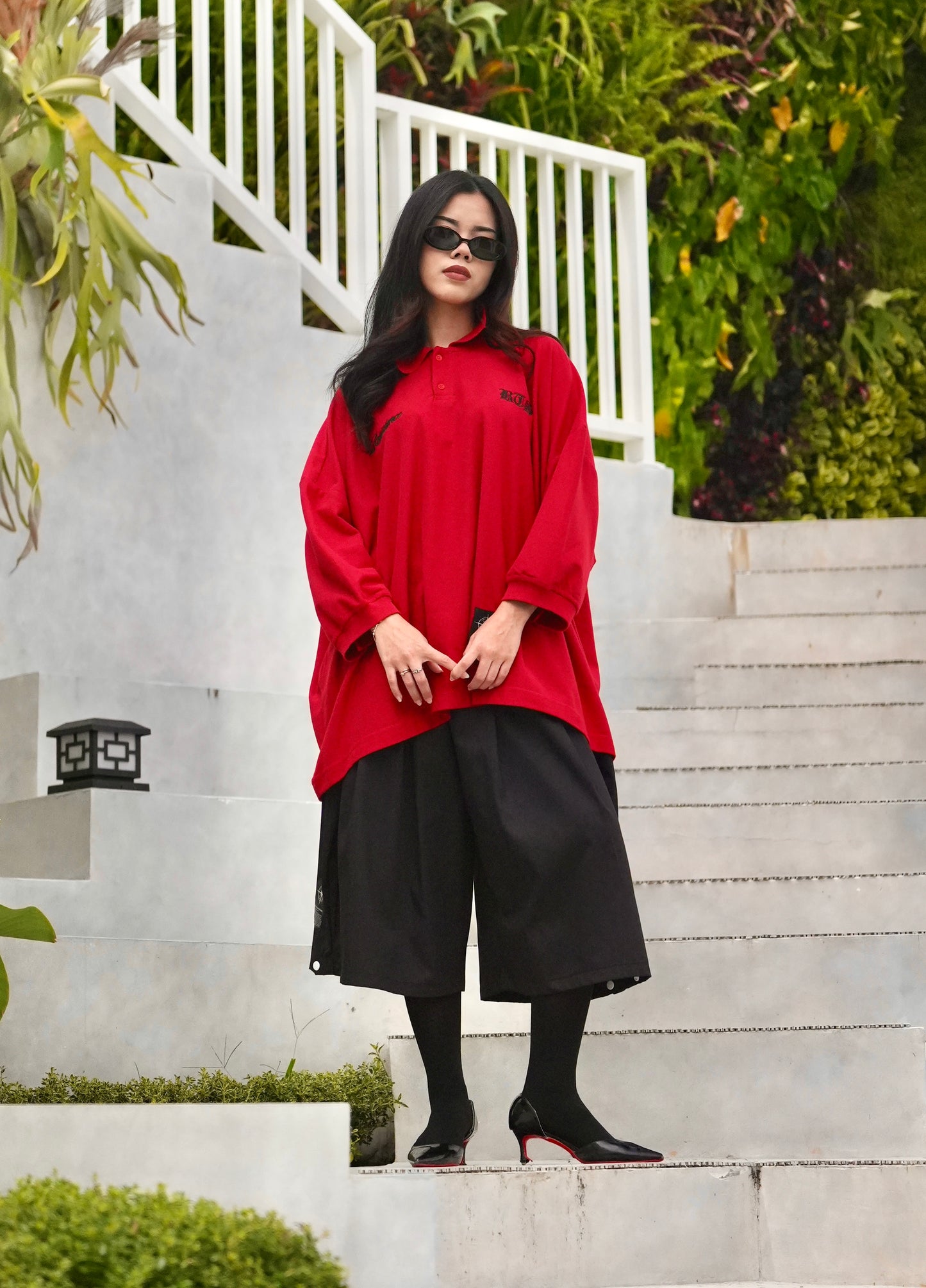 Oversized Football Polo (Red)