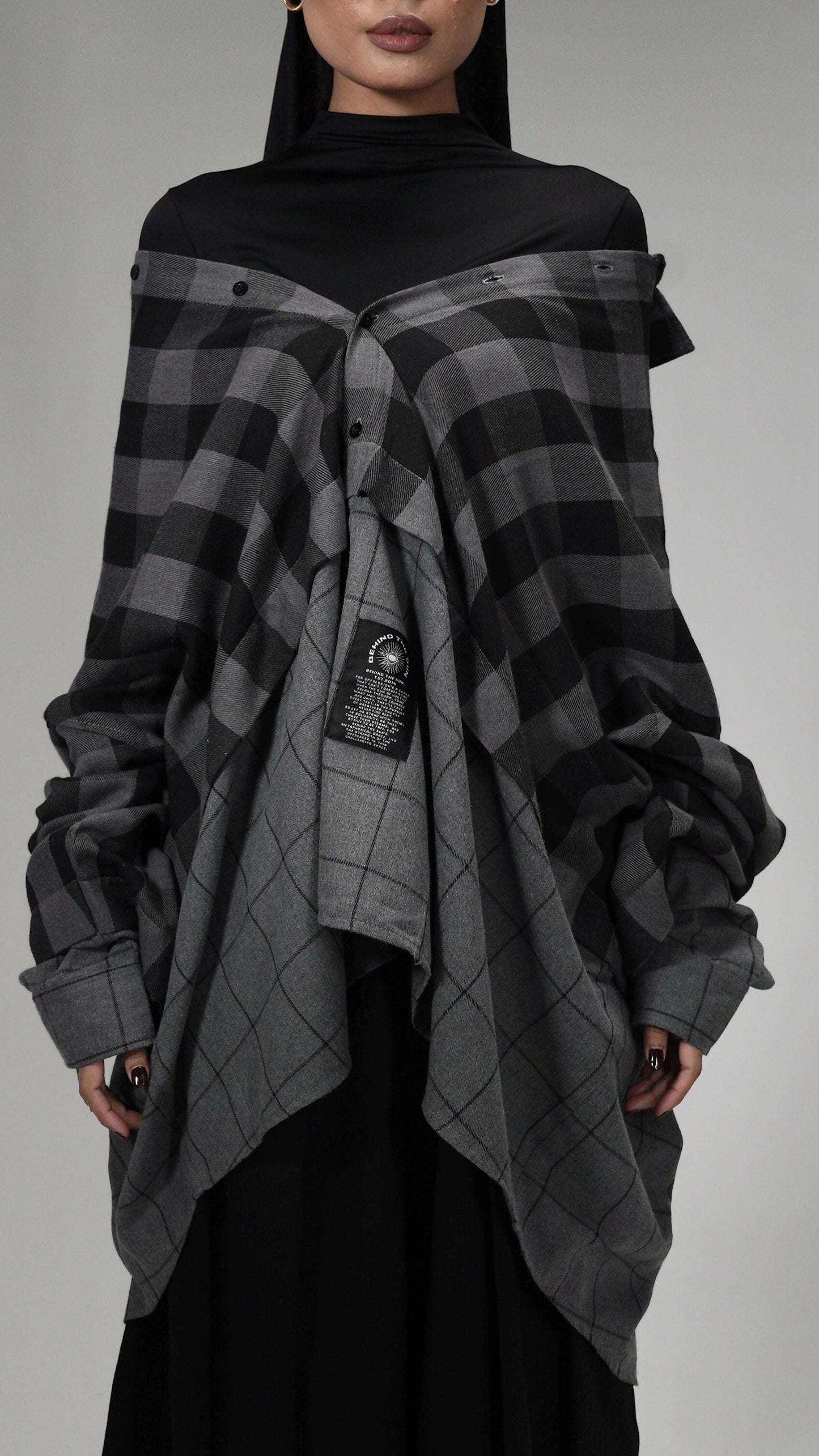 Grayscale Grid Flannel