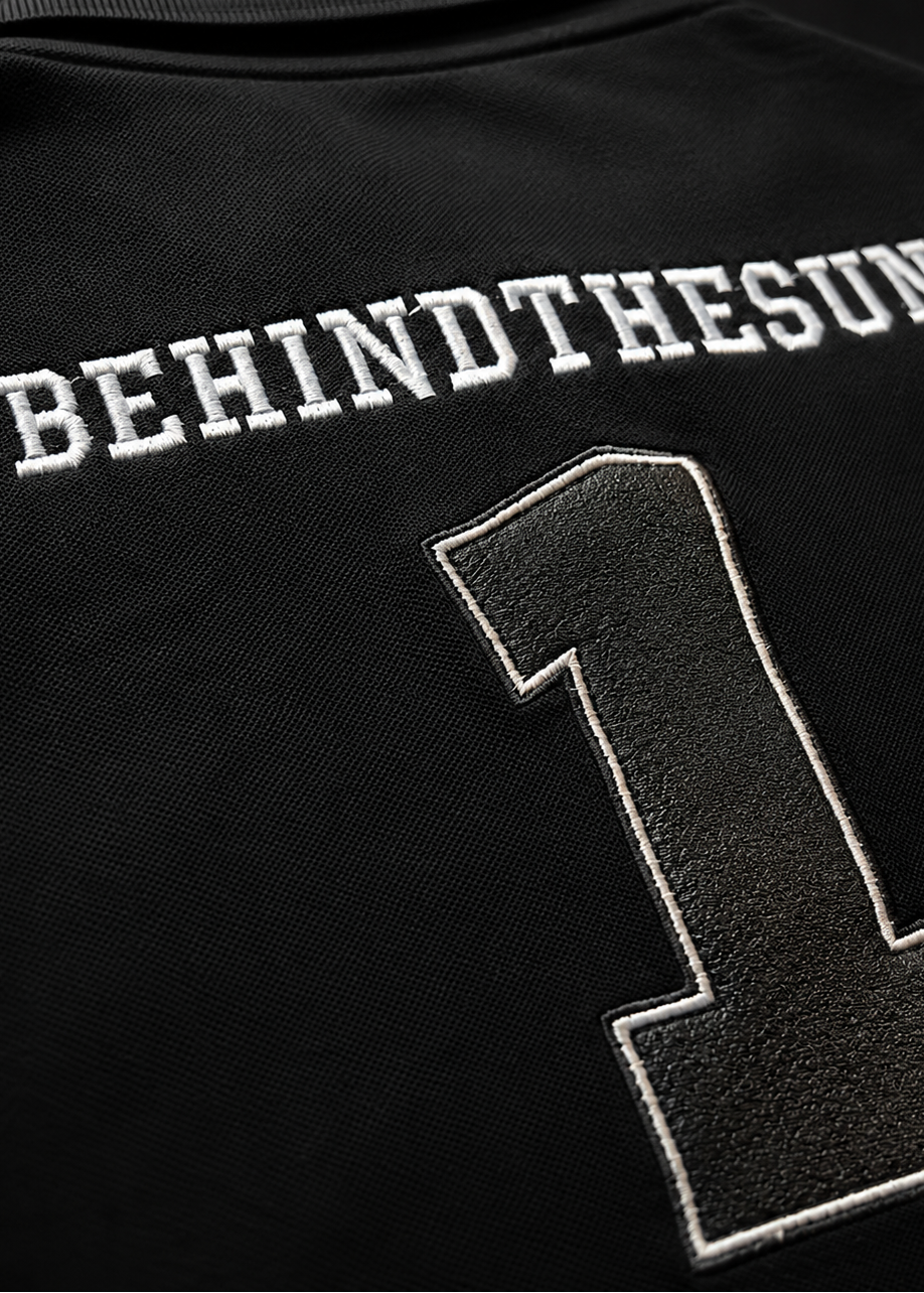 Oversized Football Polo (Black)