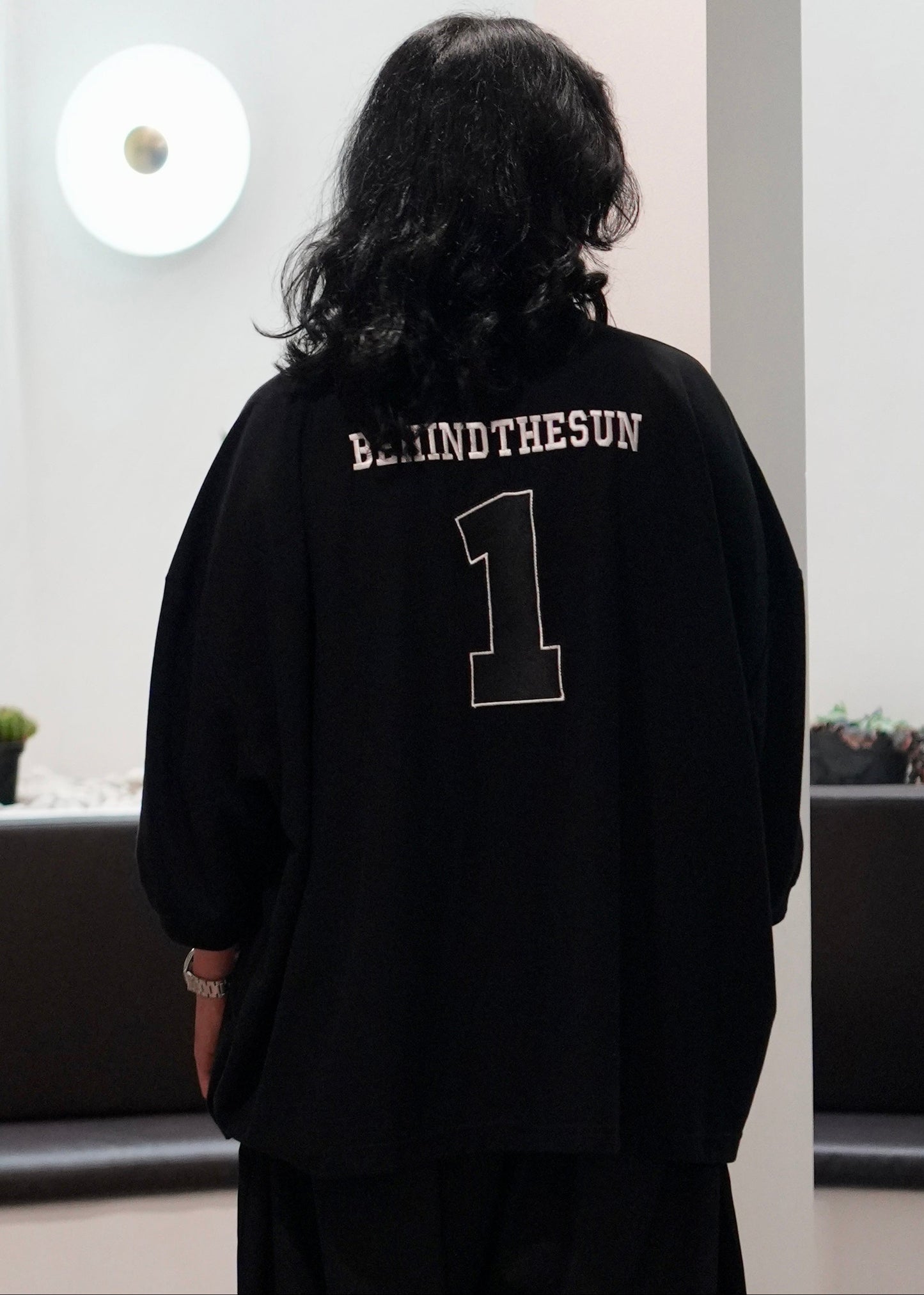 Oversized Football Polo (Black)