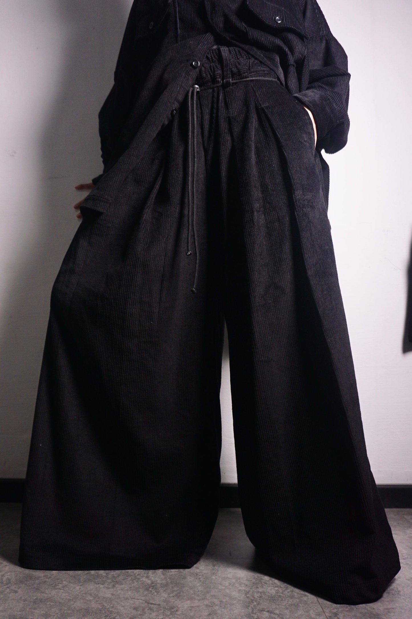 Wide Pleated Heavy Corduroy Pants