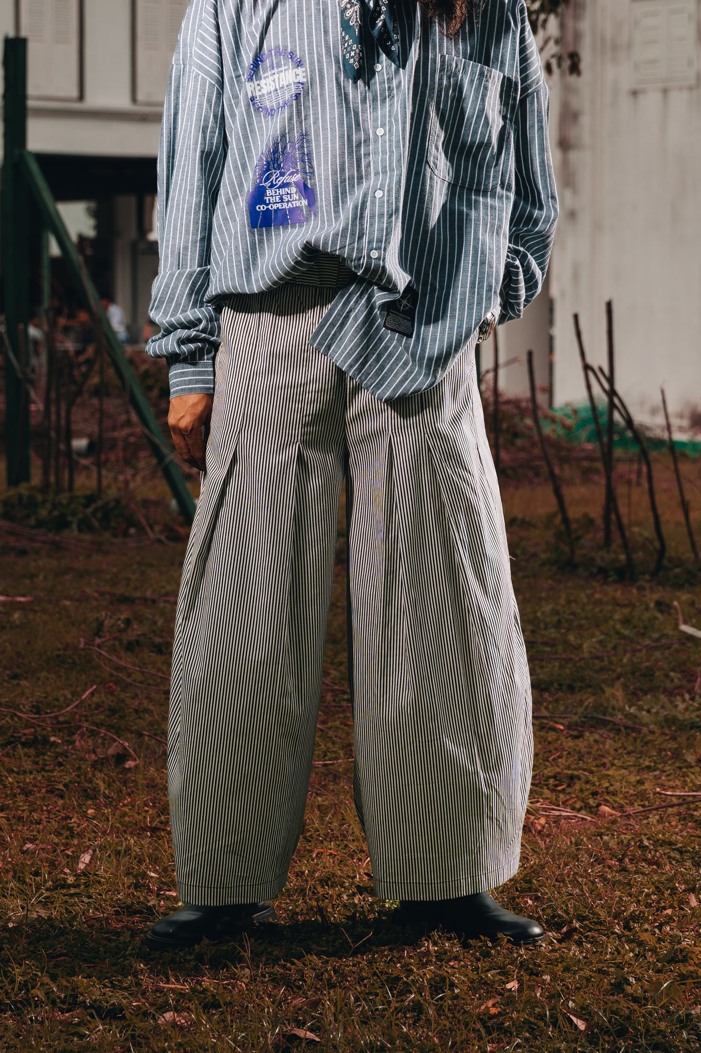 White Stripes Pants