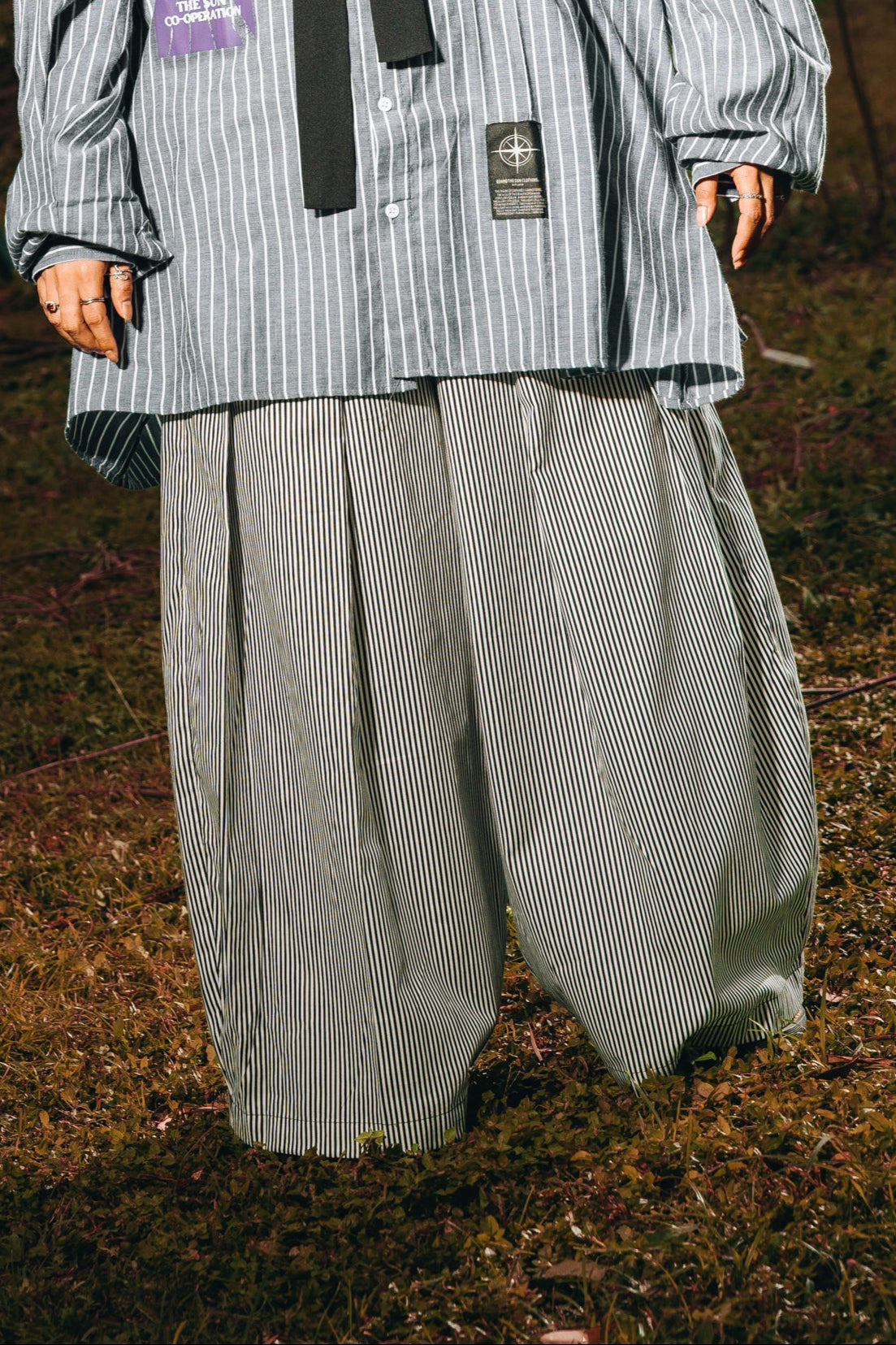 White Stripes Pants