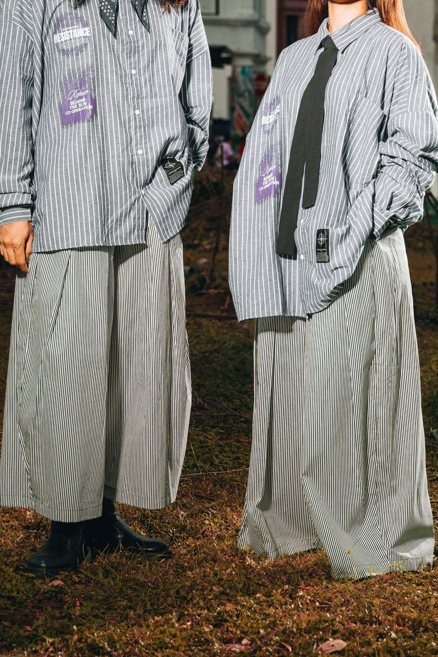 White Stripes Pants