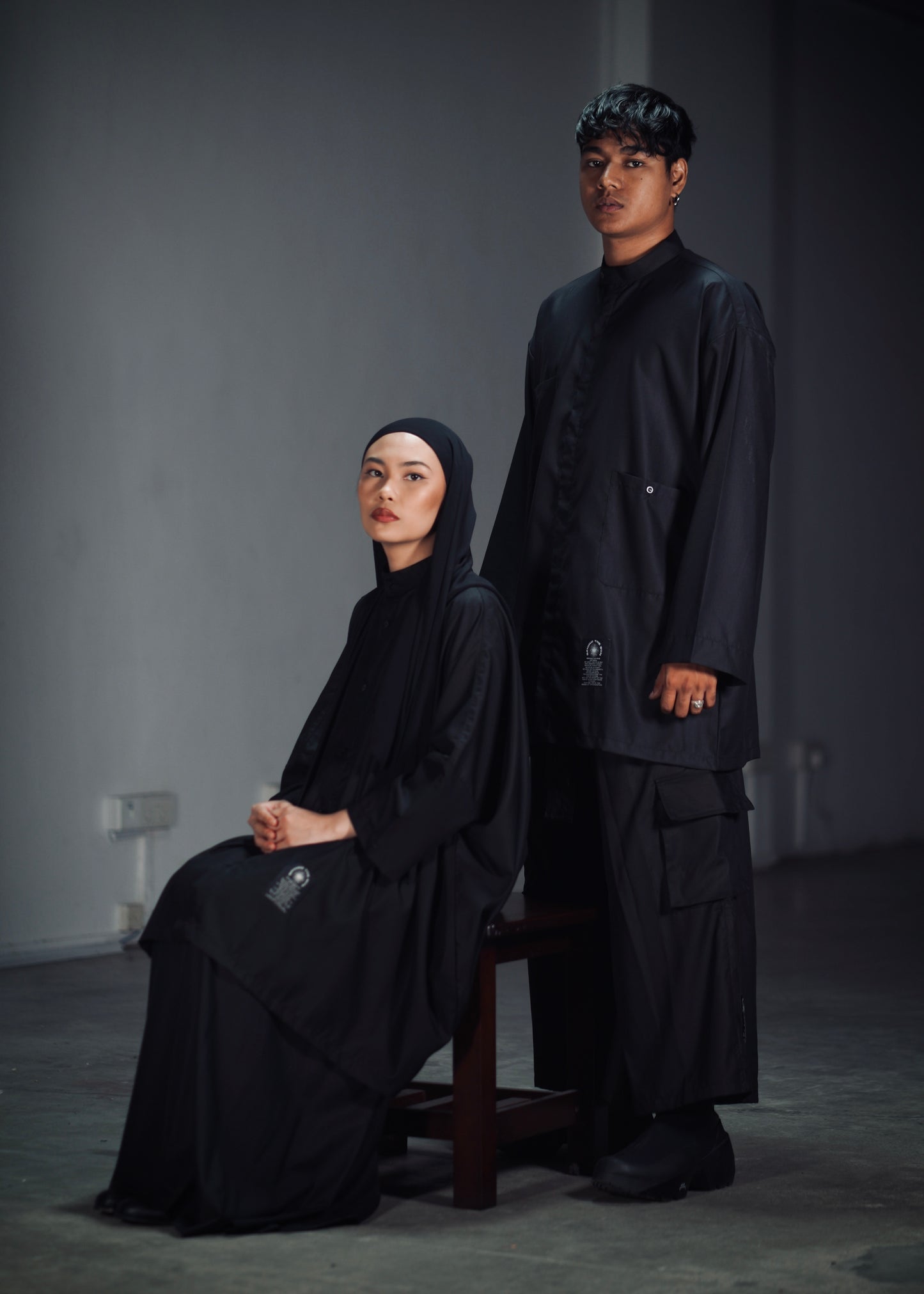 Bayang - Kurta Set / Hitam & Abu