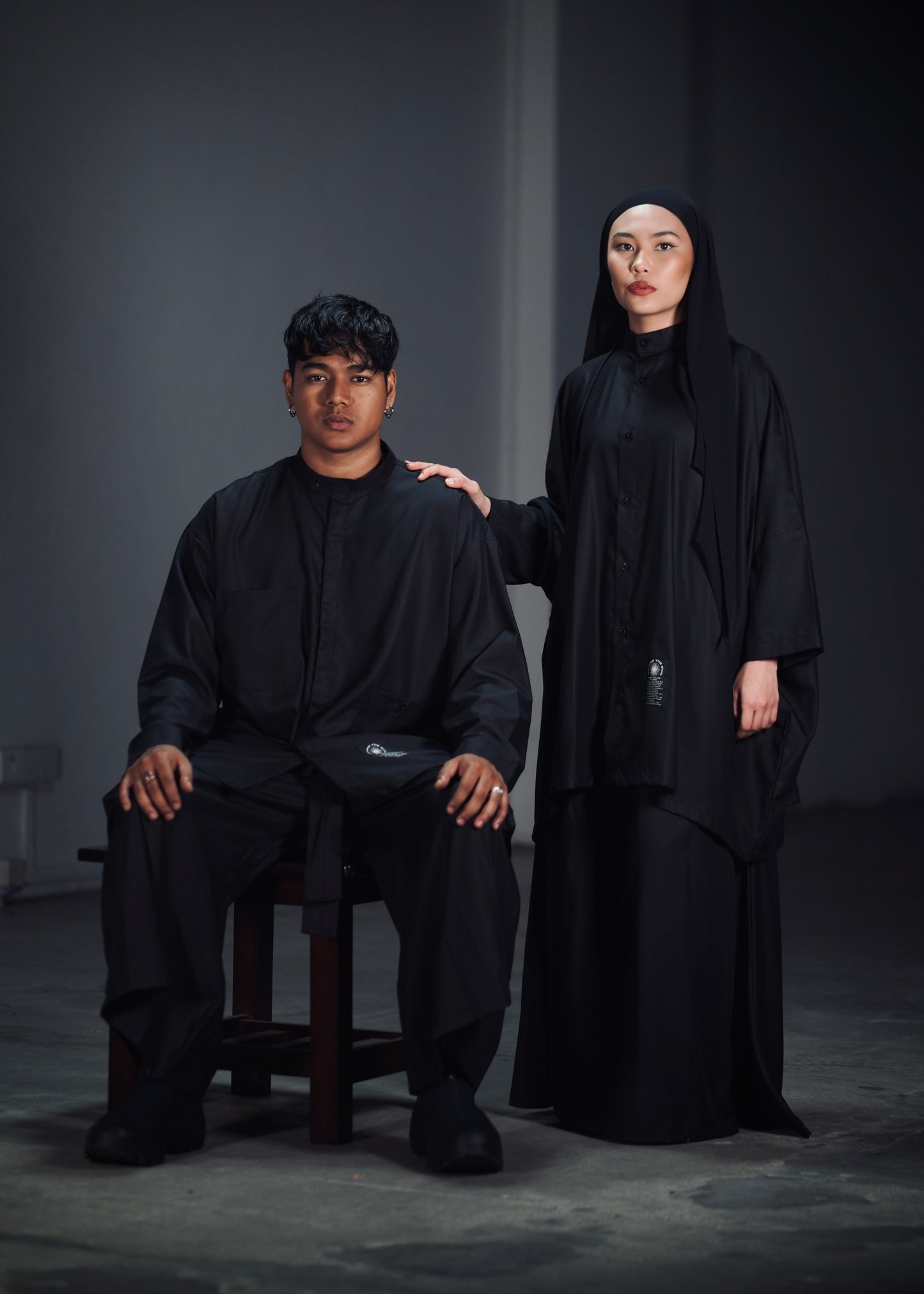 Bayang - Kurta Set / Hitam & Abu