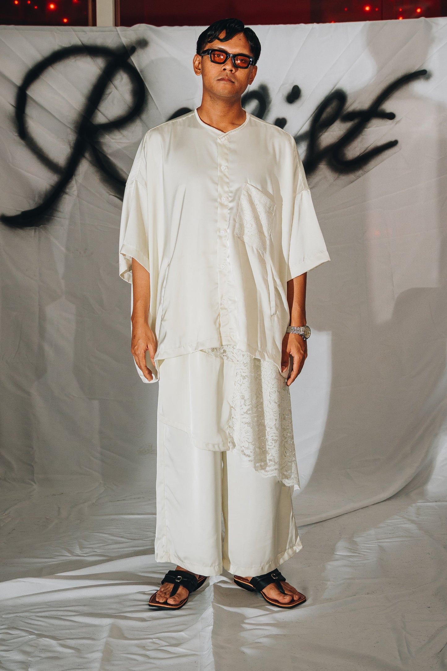 White Sayap Oversized Lace (SET)