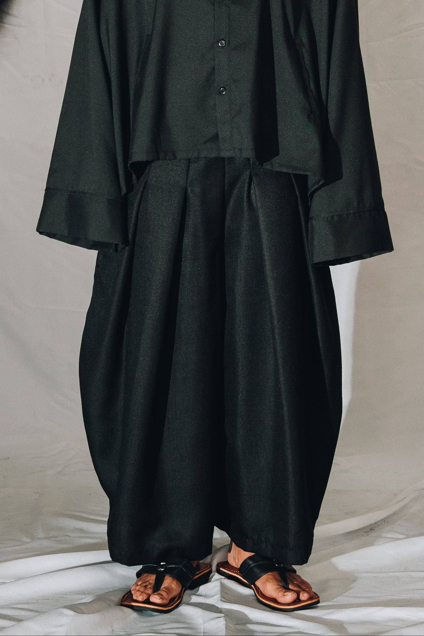 Black Linen Avant Pants